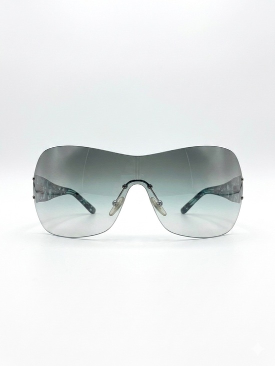 Versace Accessories - Versace Shield Sunglasses Teal Tortoise Medusa Logo - Rare Vintage Style